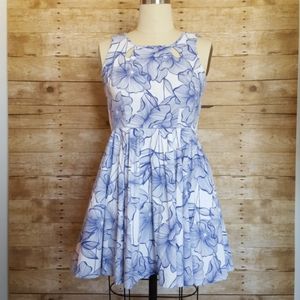 Vintage Inspired Blue and White Dress